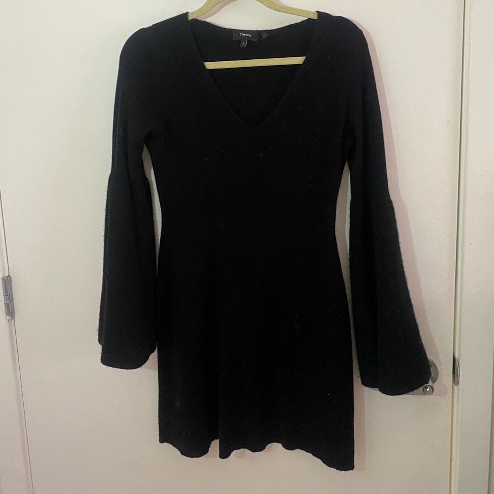 Theory black sweater dress